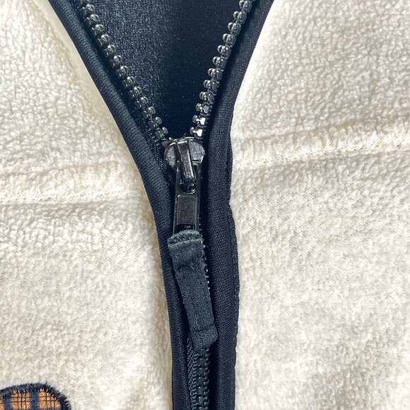 The Briar patch Country Apparel large Cream Fleece Zip Up Embroidery Moose Tree - Picture 6 of 11